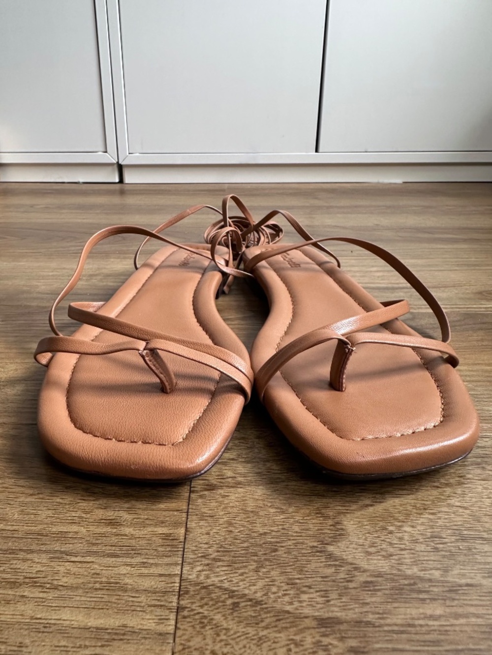 Madewell Carrie Lace Up Leather Sandals, Desert Camel, Sz 7.5 - Picture 5 of 8